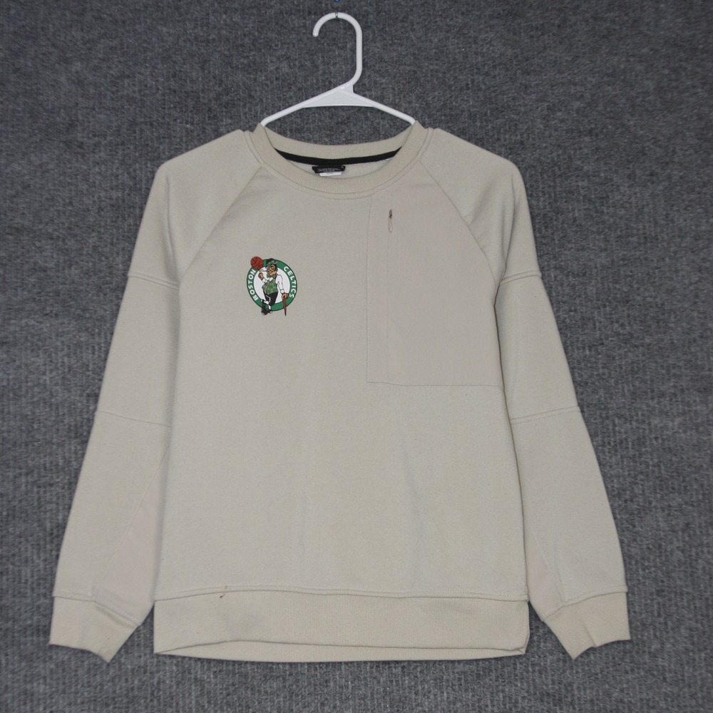 Boston Celtics NBA Sweatshirt Youth L Tan Pullover Long Sleeve Top Fan Gear